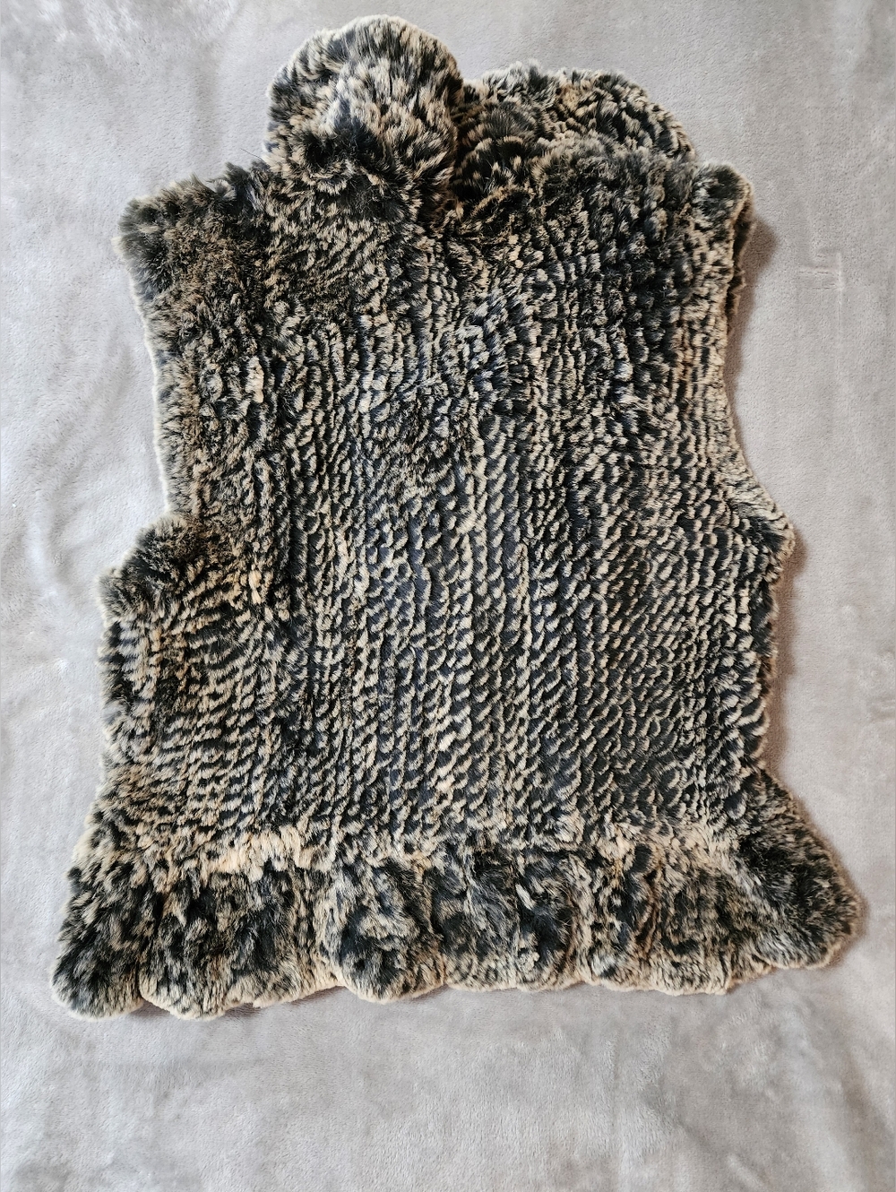 Saks Fifth Avenue Fur Vest NWT | Animal Print Brown Black S/M - Picture 5 of 6